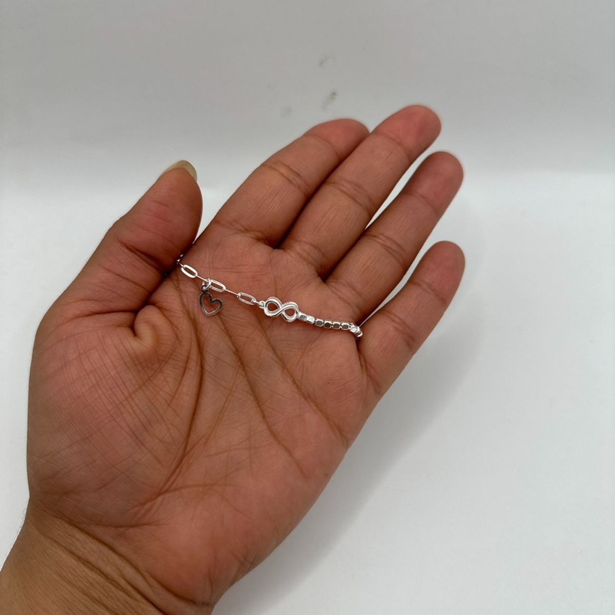 GENERICO - Pulsera Plata Italiana Ley 925 Modelo Corazones