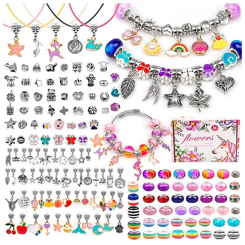 GENERICO - Juego De Charms Para Hacer Pulseras 162 Uds Diy Para Niñas