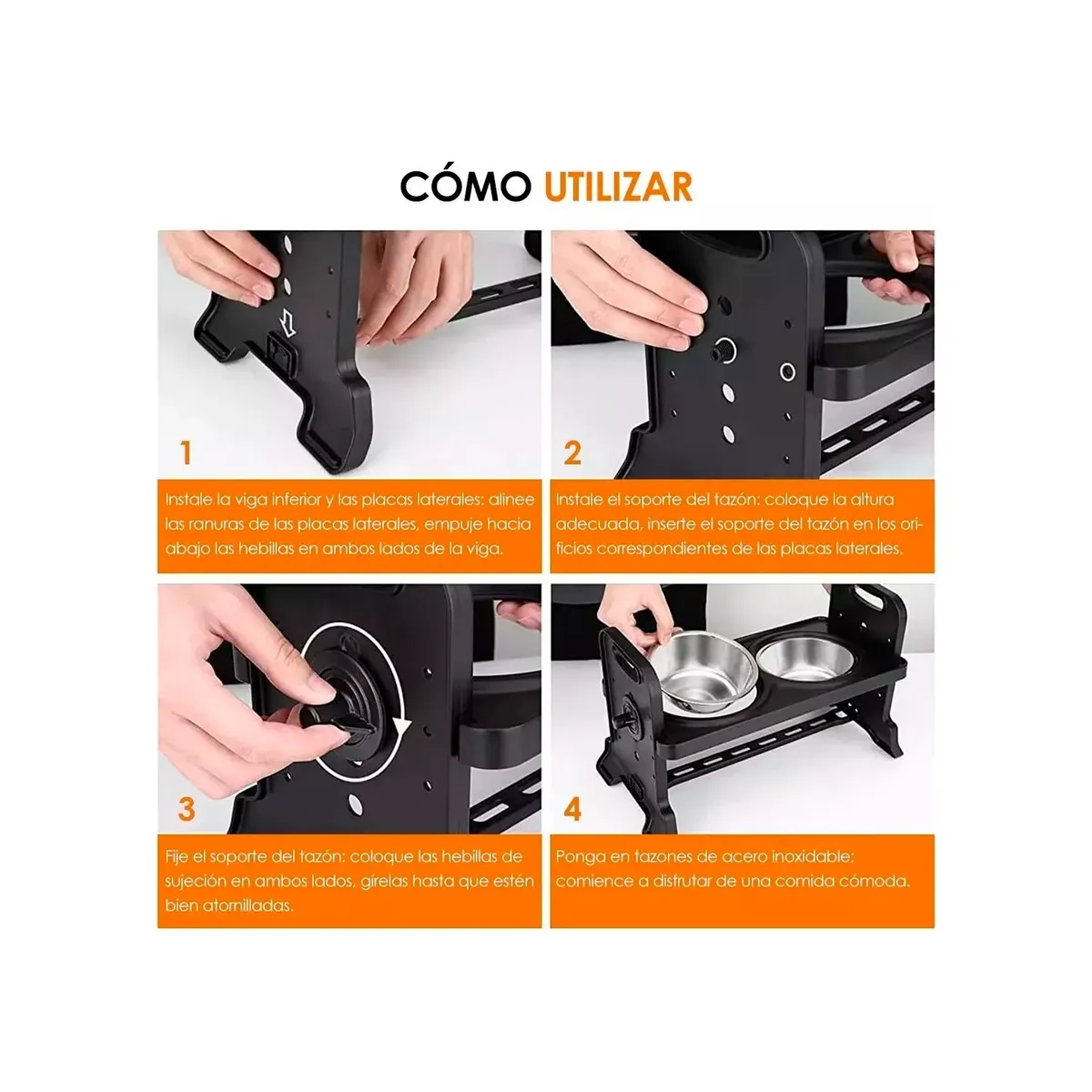 GENERICO - Comedero-bebedero Para Perros Altura Ajustable