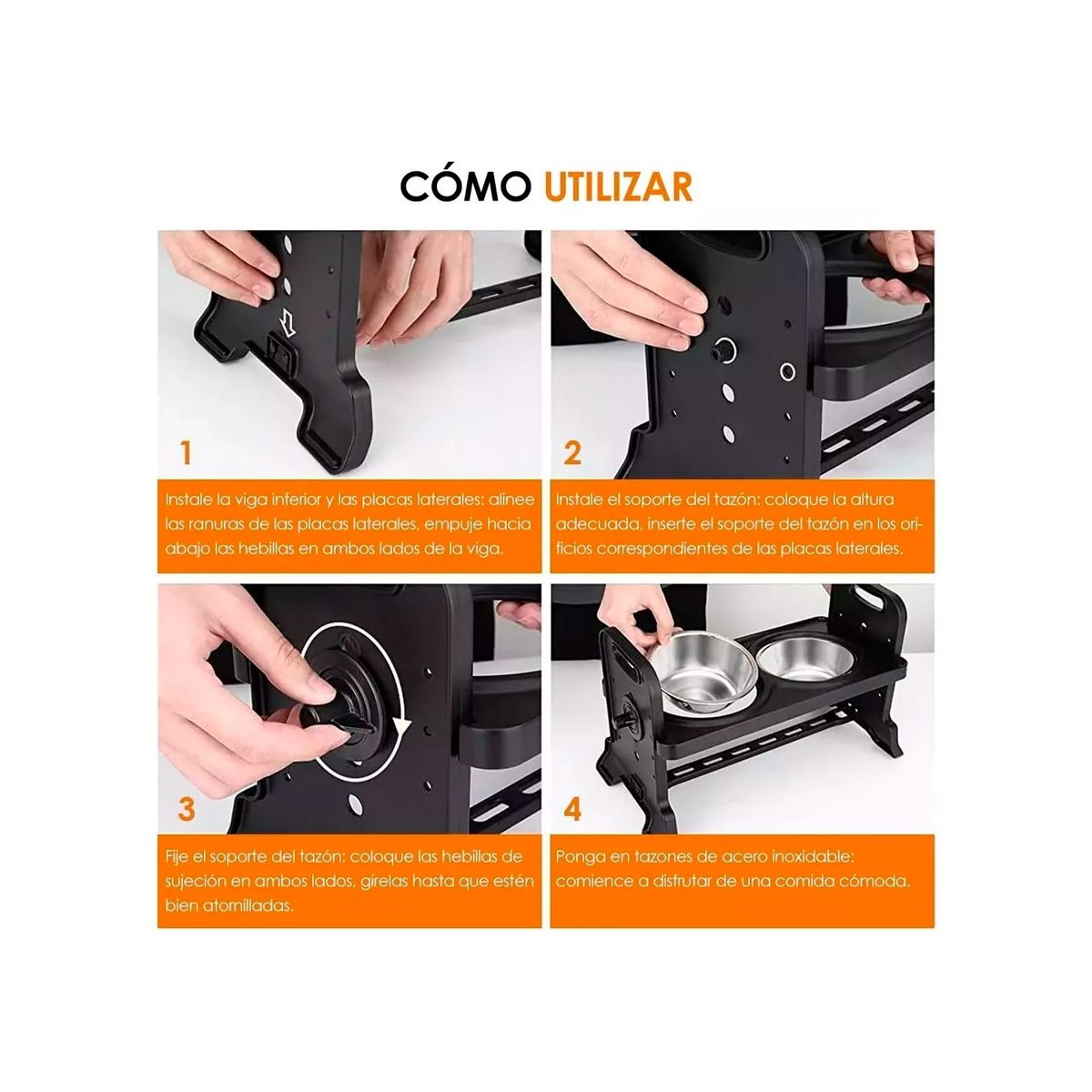 GENERICO - Comedero-bebedero Para Perros Altura Ajustable