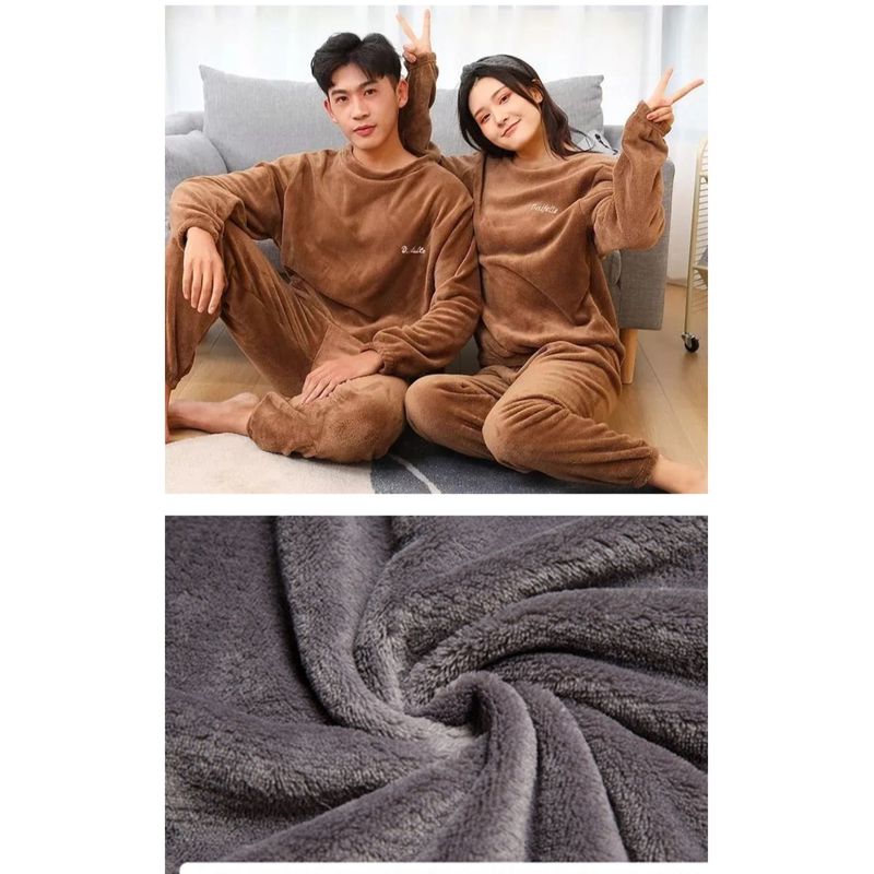 MV MOVAC - Pijama Conjunto Invierno Mujer Hombre Forro Polar Pantalón + Polerón