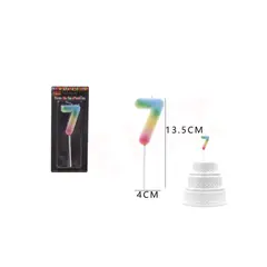 GENERICO - Vela De Numero Multicolor Numero 7