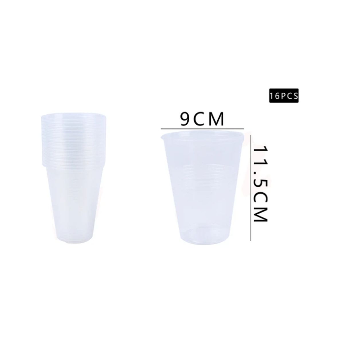 GENERICO - Vasos Plásticos Transparente 16 Pcs