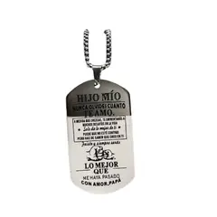 GENERICO - Cadena Y Colgante Familia Papá Hijo + Caja Regalo