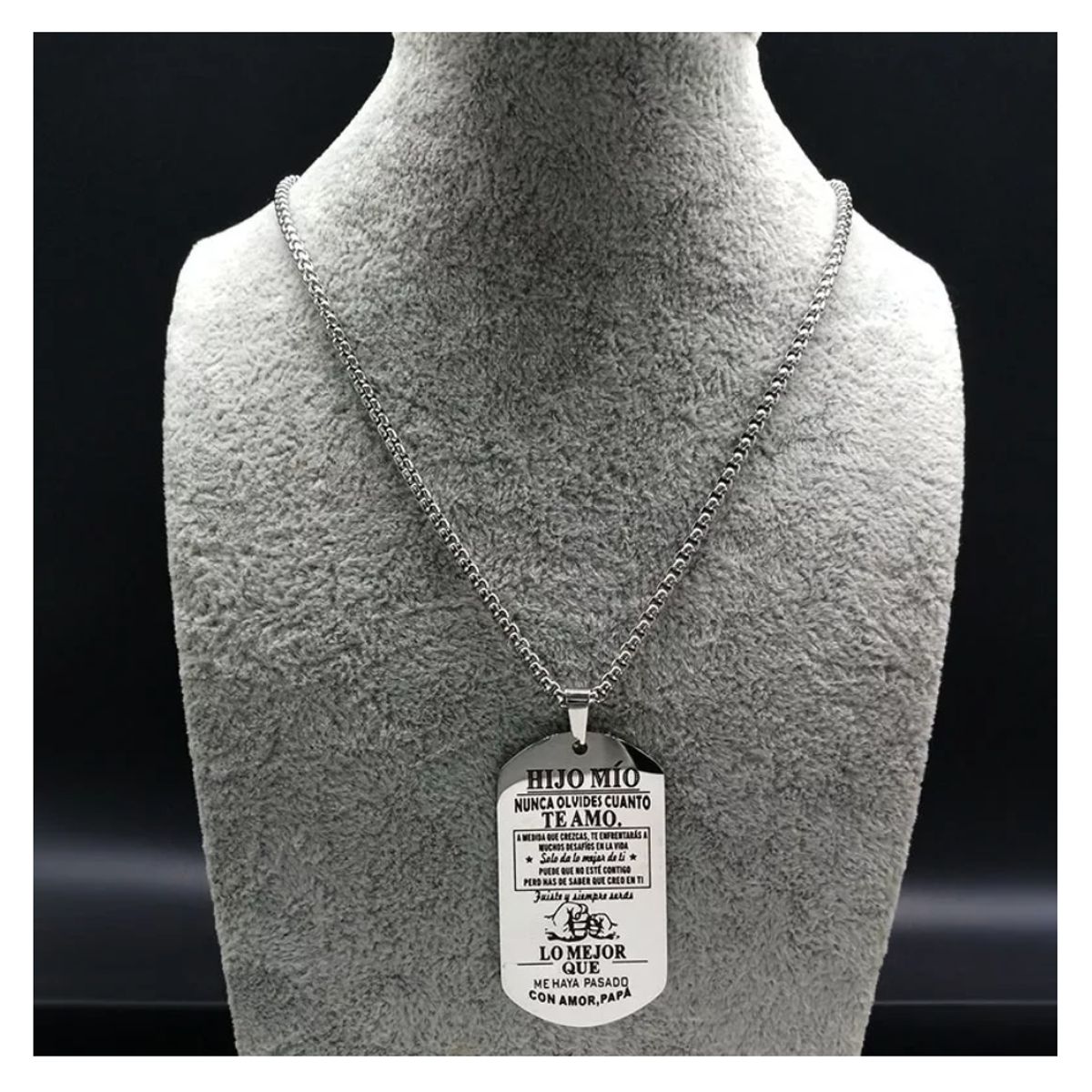 GENERICO - Cadena Y Colgante Familia Papá Hijo + Caja Regalo