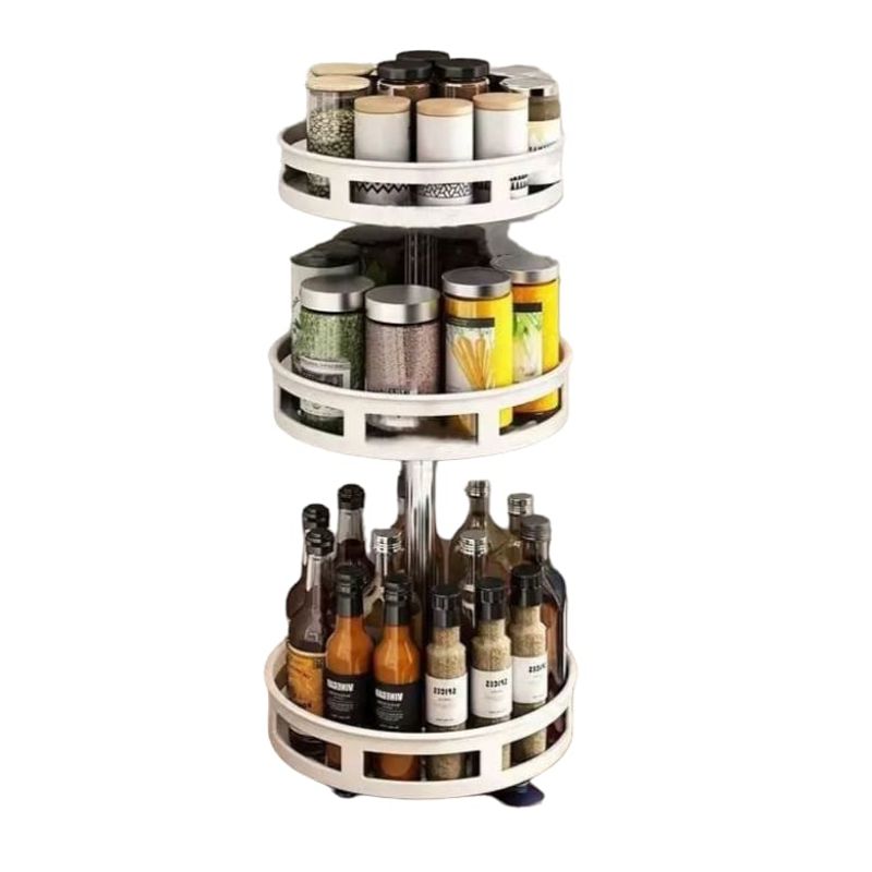 GENERICO - Estante Especiero Giratorio Porta Frascos Organizador Cocina Blanco