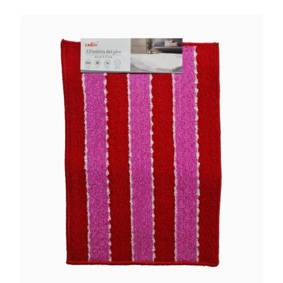 GENERICO - Alfombras Pisos 43cmx67cm Color Rojo