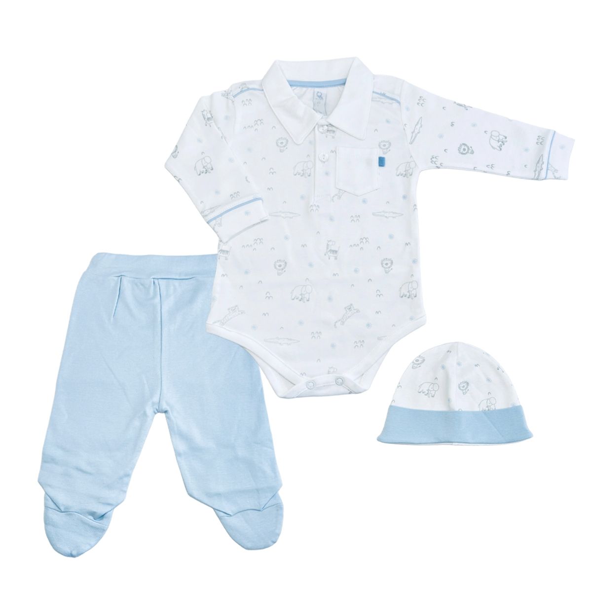 MOONWEAR - Conjunto 3 Piezas Sweet Elephants Celeste