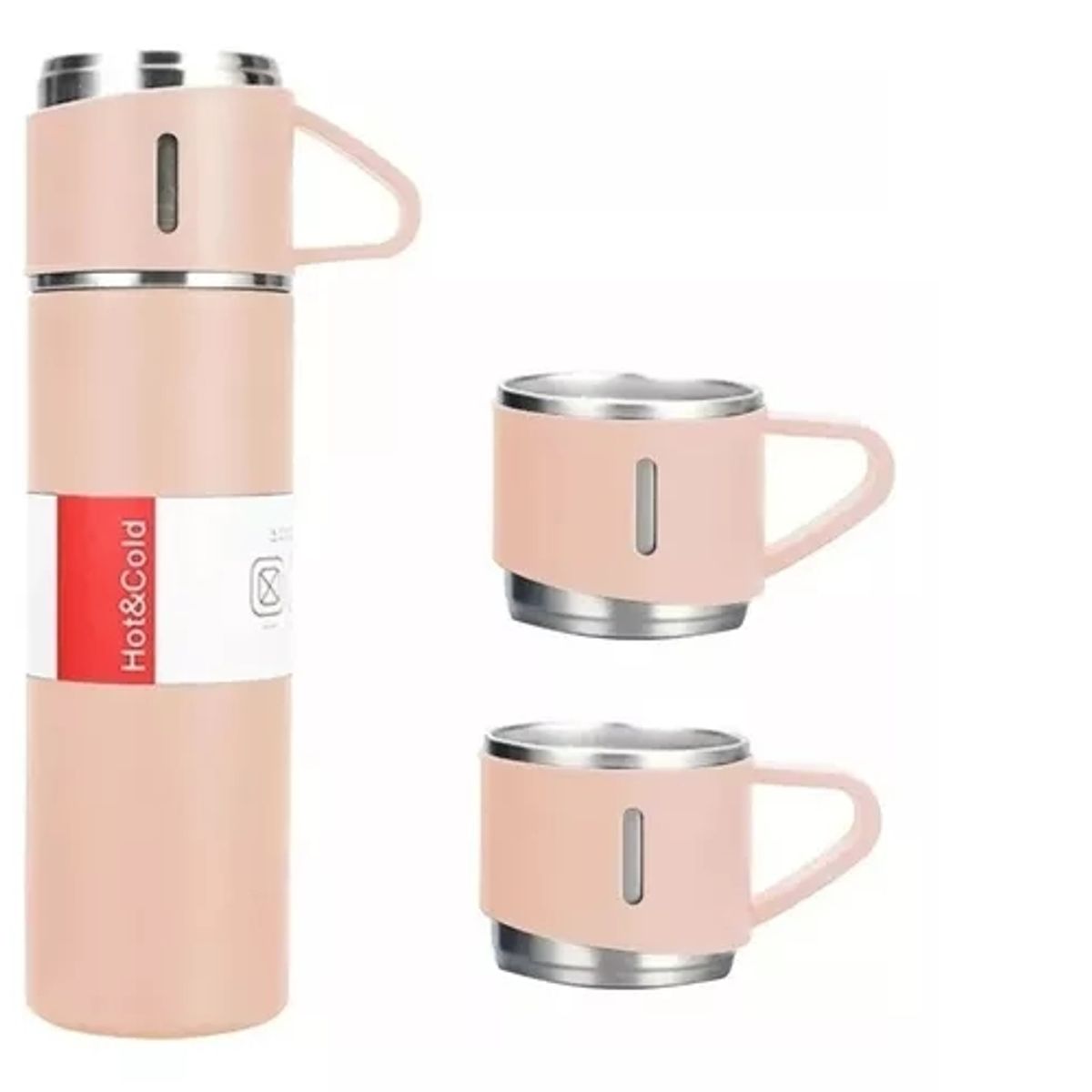GENERICO - Set Termos Para Agua Caliente Termo Cafe + 2 Tazas 500 Ml