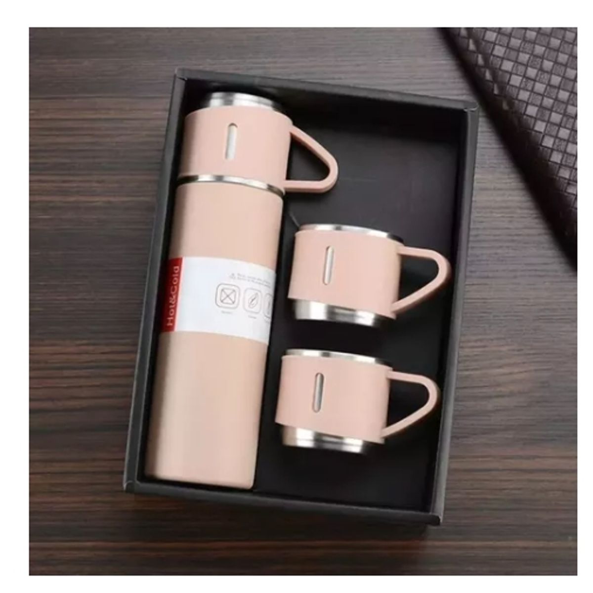 GENERICO - Set Termos Para Agua Caliente Termo Cafe + 2 Tazas 500 Ml