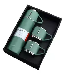 GENERICO - Set Termos Para Agua Caliente Termo Cafe + 2 Tazas 500 Ml