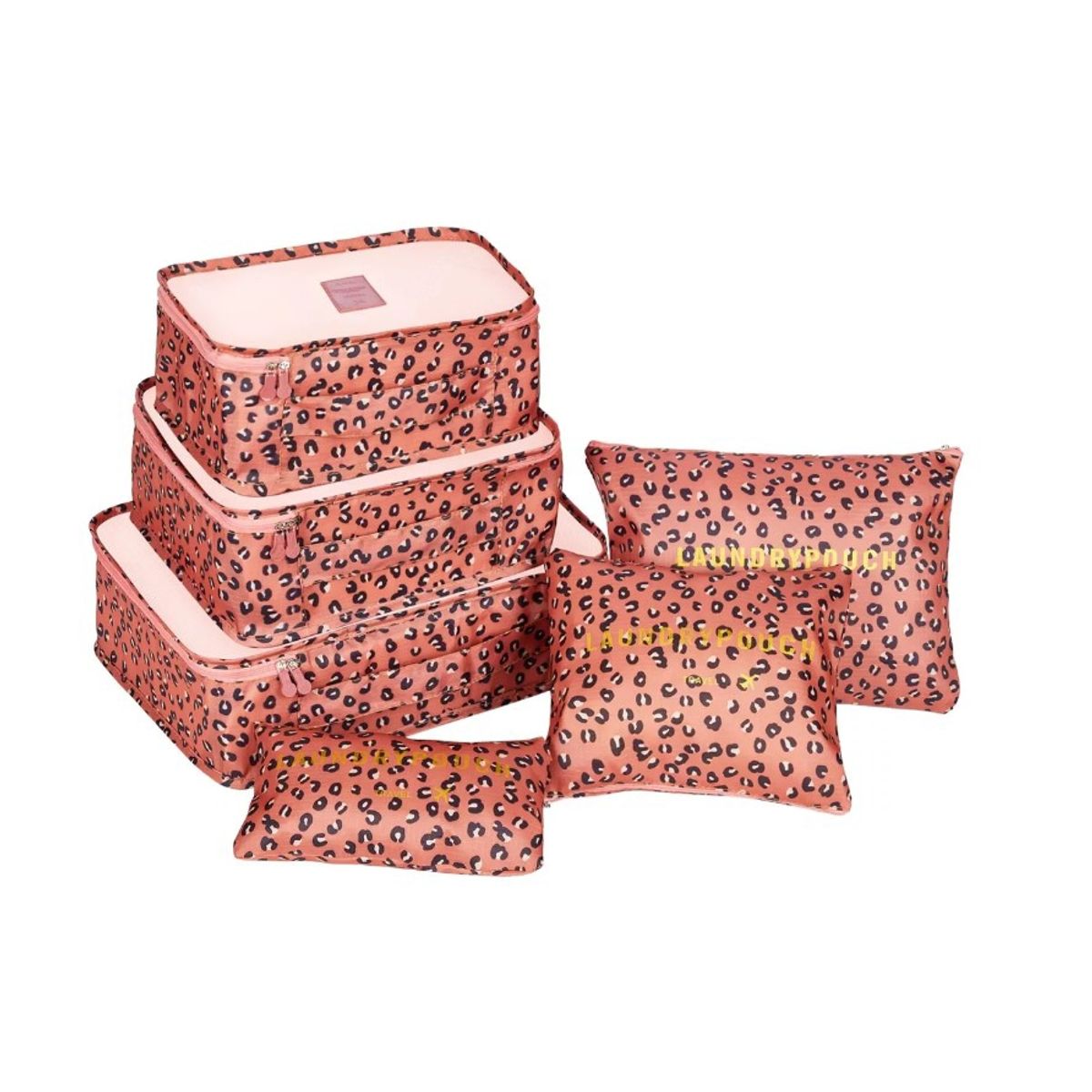 GENERICO - Bolsa Organizador Maleta Equipaje Viaje Impermeable Set 6 Pk Leopardo