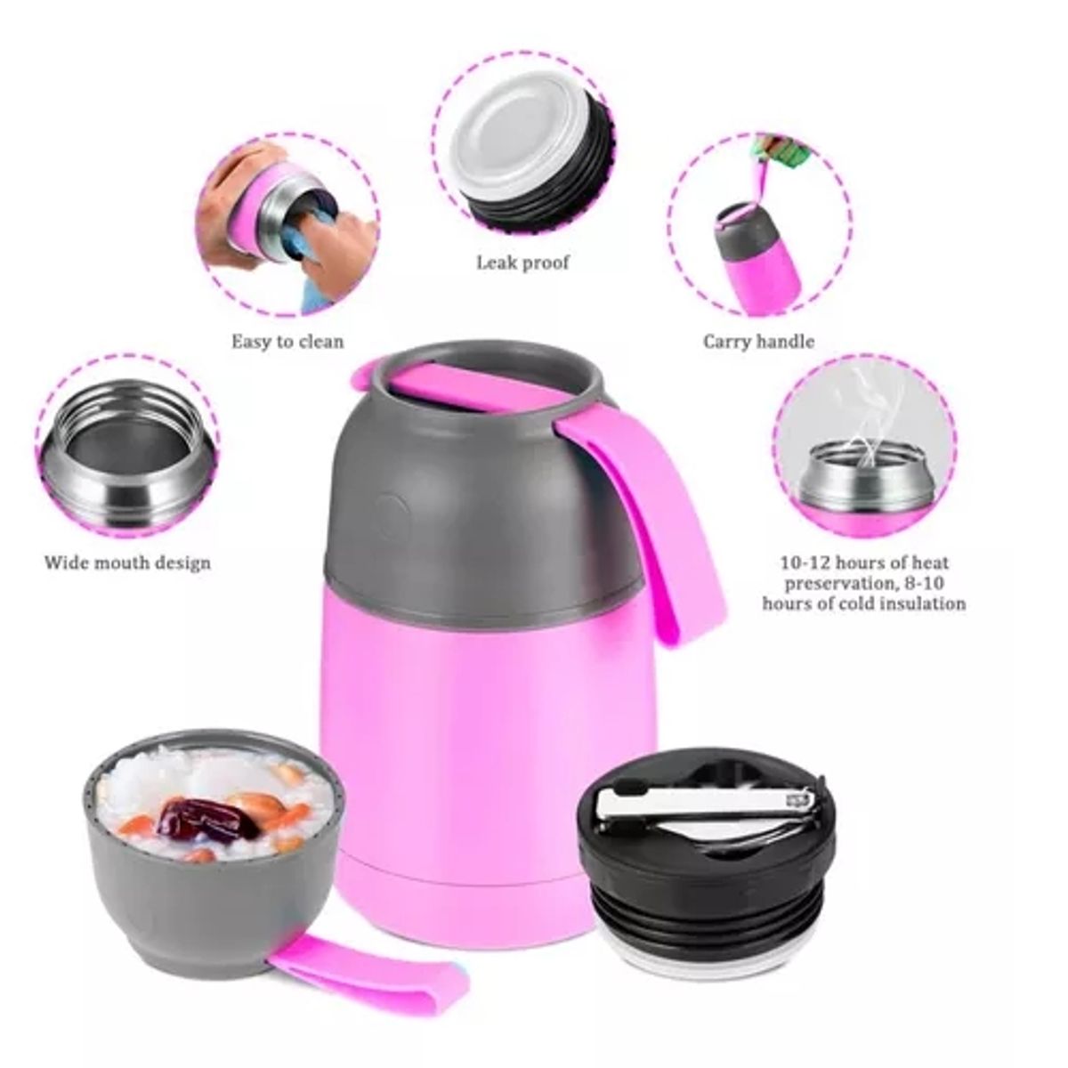 GENERICO - Termo De Comida Acero Inoxidable De 650ml + Cuchara