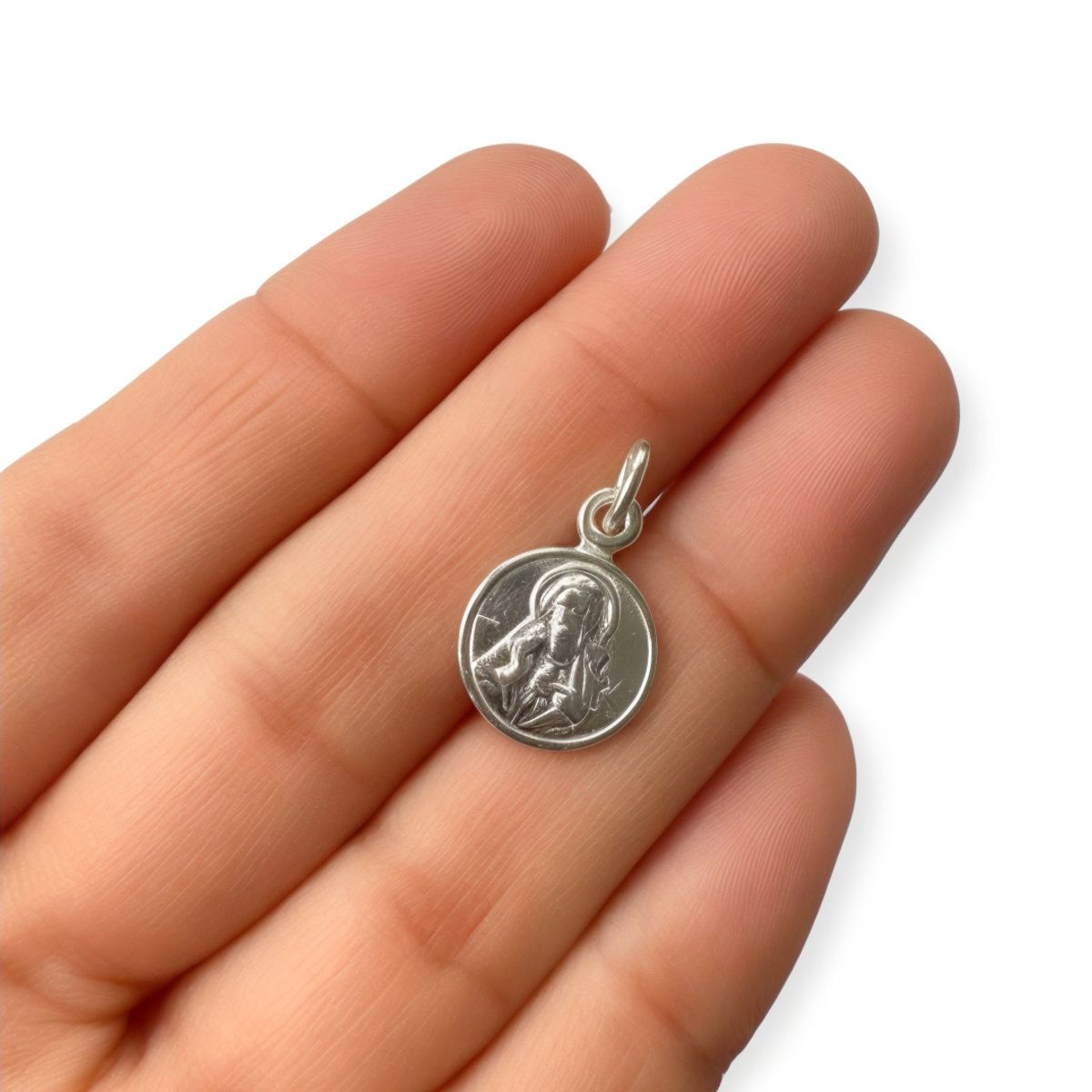 COGGIOLA - Colgante Medalla 12mm Sagrado Corazón Plata Fina 925