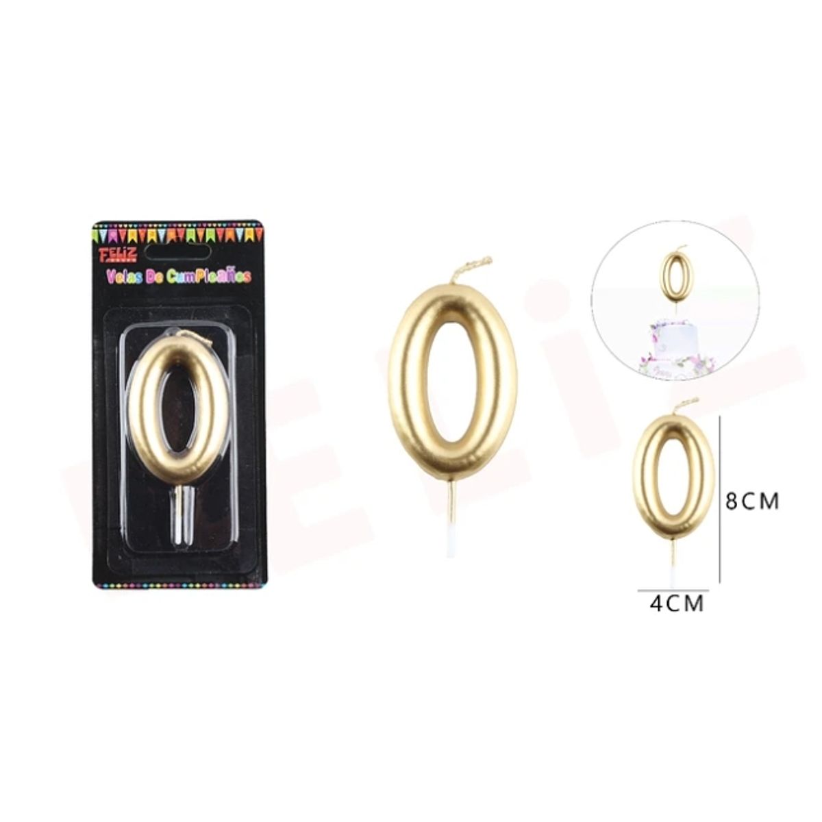 GENERICO - Velas De Color Dorado Numero 0