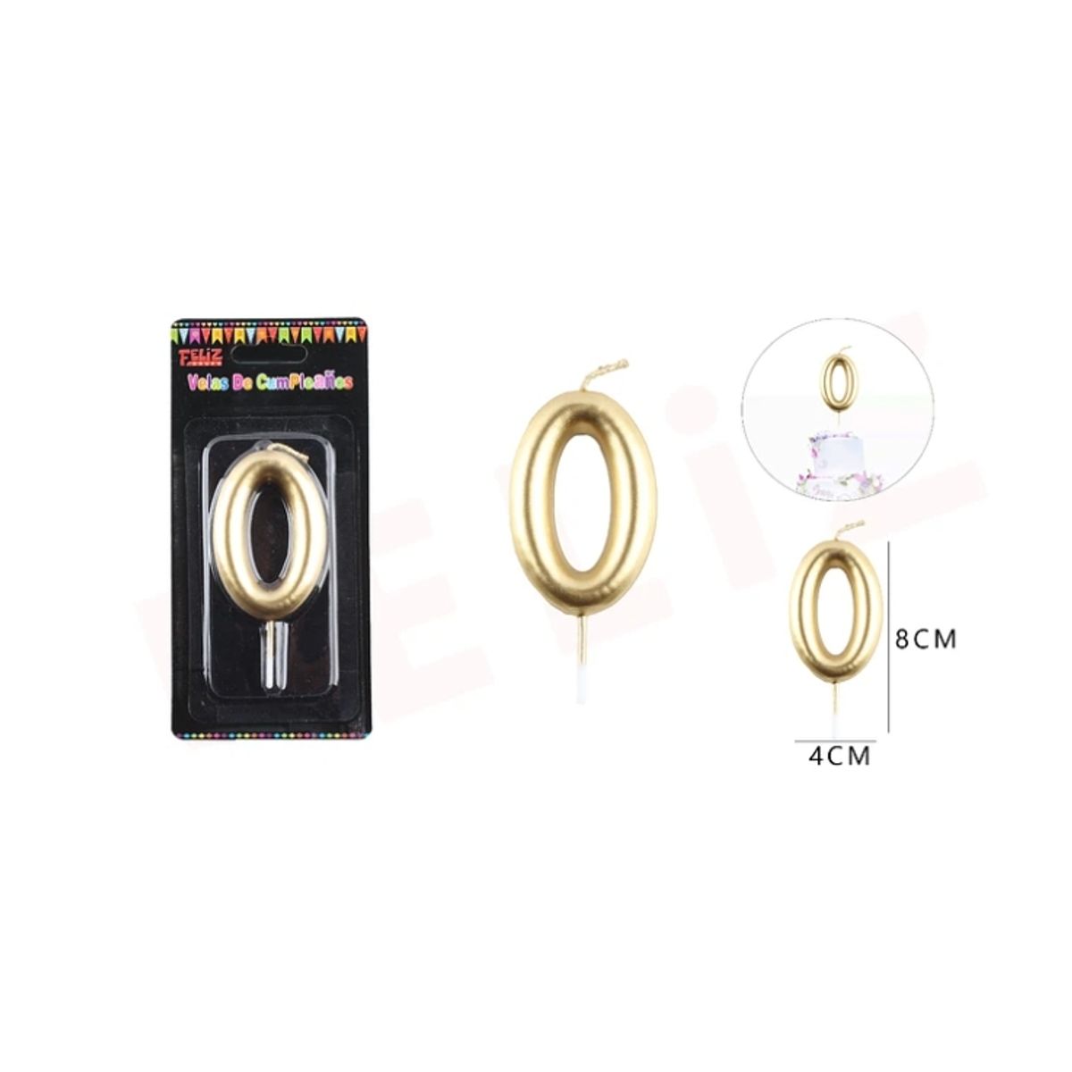 GENERICO - Velas De Color Dorado Numero 0