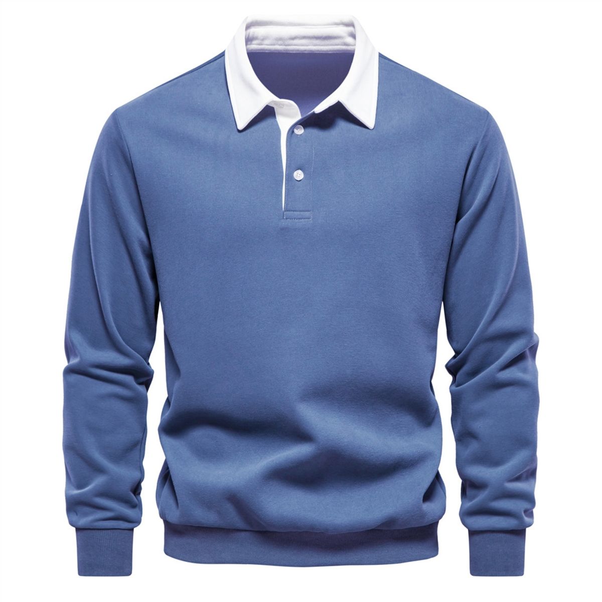 BLWOENS - Polerón cerrado con botones corto para Hombre - Azul