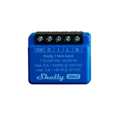 SHELLY - Interruptor Relay Plus 1 Mini Gen 3