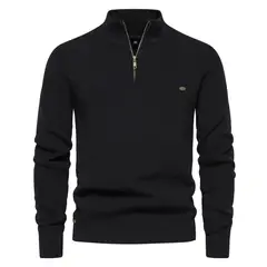 BLWOENS - Polerón cerrado con cierre corto para Hombre - Negro