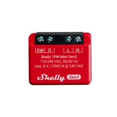 SHELLY - Interruptor Relay Plus 1 PM Mini Gen 3