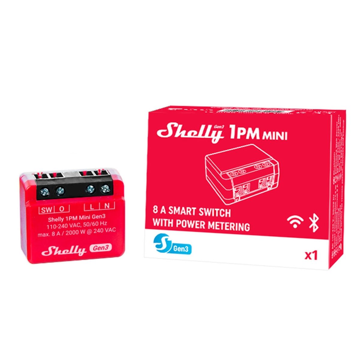 SHELLY - Interruptor Relay Plus 1 PM Mini Gen 3 Shelly