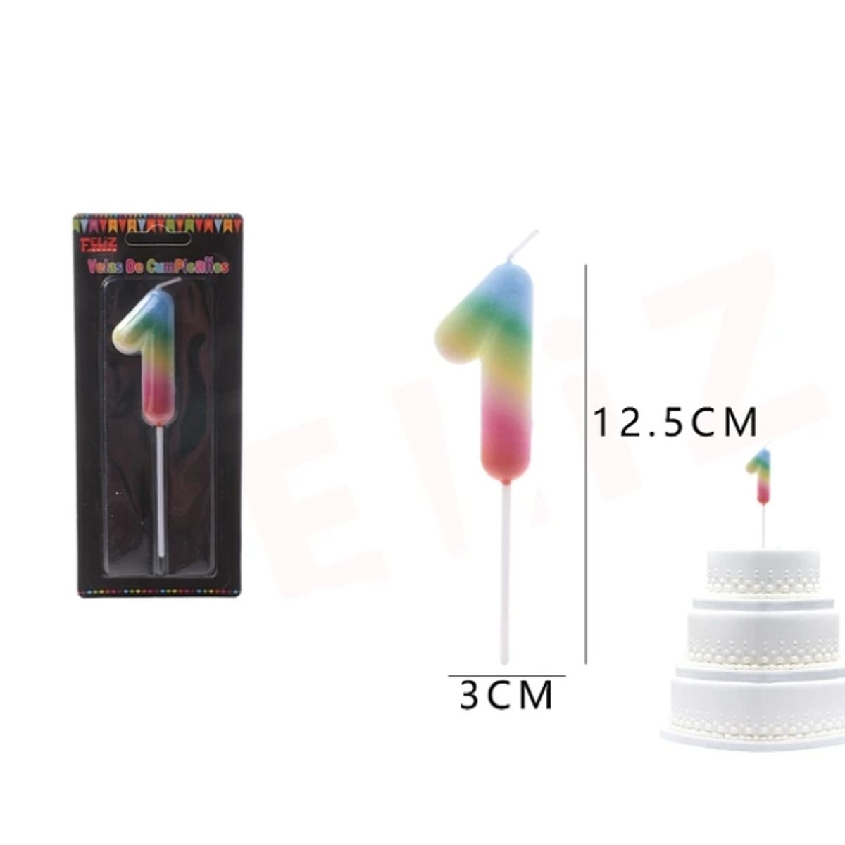 GENERICO - Velas De Numeros Degradados Numero 1