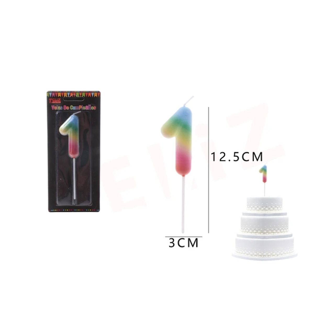 GENERICO - Velas De Numeros Degradados Numero 1