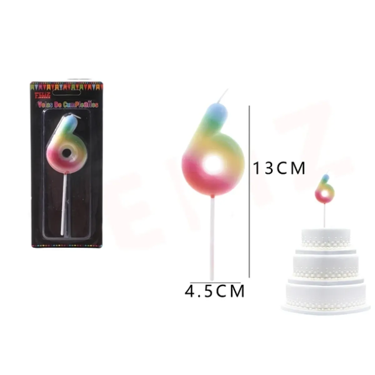 GENERICO - Velas De Numeros Degradados Numero 6