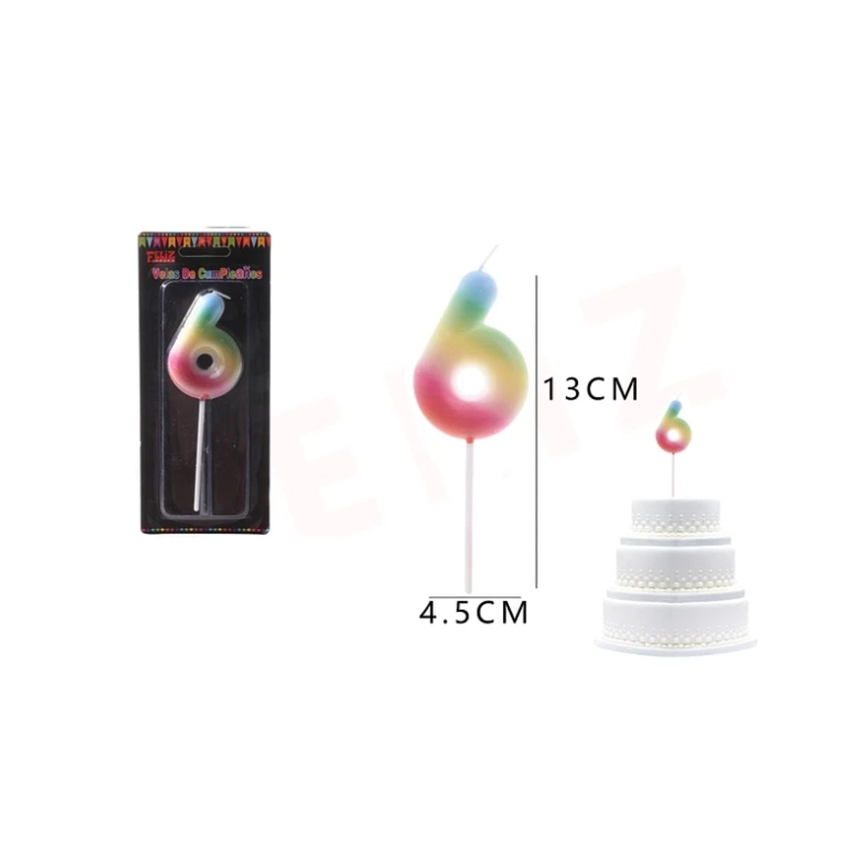 GENERICO - Velas De Numeros Degradados Numero 6