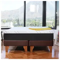 LATAM HOME - CAMA ZEN TOP SPRING SOFT PU CHOCOLATE SUPER KING