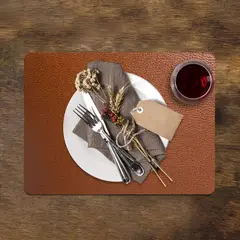 DAVANTI - Set de 6 Individuales Novo Cuero Brown Marble