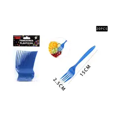 GENERICO - Tenedores Azul 20 Pcs Plasticos