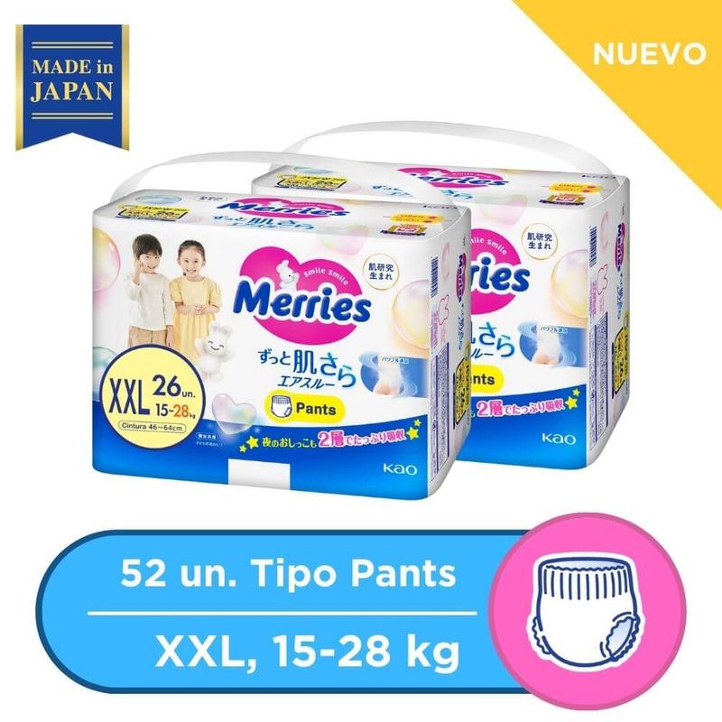 MERRIES - Pañales Merries Pants Super Jumbo XXL 26X2 PCS