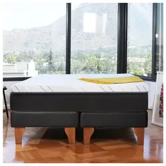 LATAM HOME - CAMA ZEN TOP SPRING VISCO PU NEGRO SUPER KING