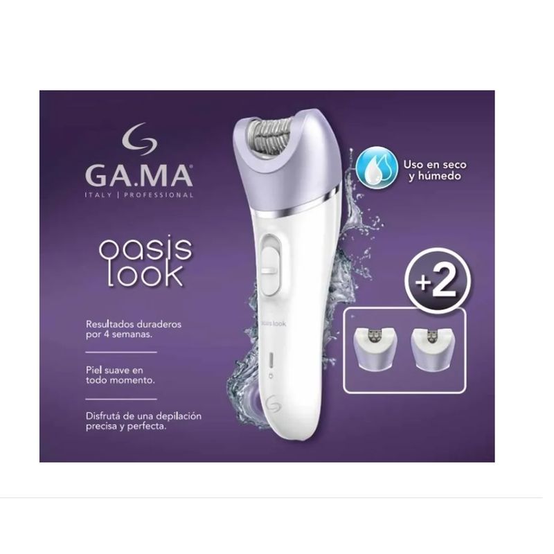 GAMA - Depiladora Gama Oasis Look Usb Uso En Seco Y Húmedo Violeta