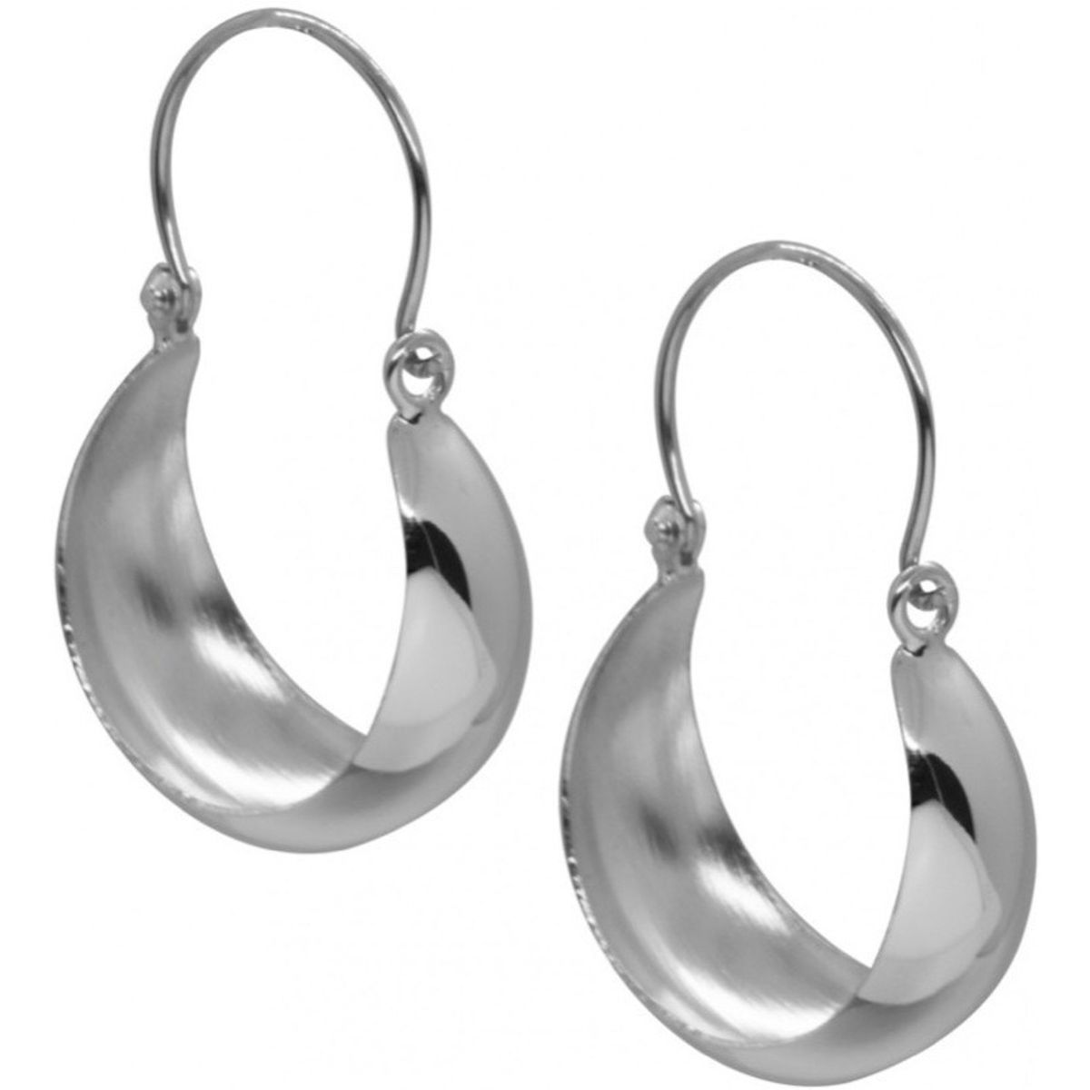 GENERICO - Aros Niña Argolla Gruesas Modelo Bote 15 Mm Plata 925