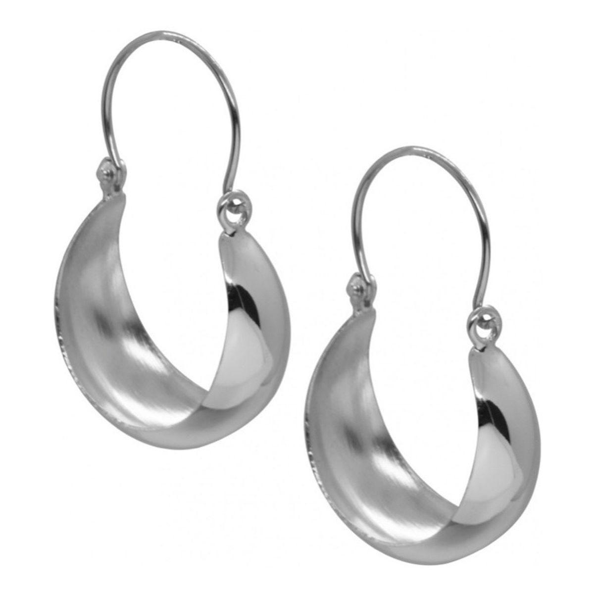 GENERICO - Aros Niña Argolla Gruesas Modelo Bote 15 Mm Plata 925