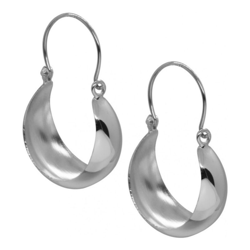 GENERICO - Aros Niña Argolla Gruesas Modelo Bote 15 Mm Plata 925