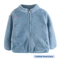 Chaqueta Polar Con Cierre y Bolsillos Unisex Azul Claro