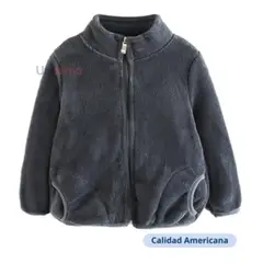 JUMP KIDS - Chaqueta Polar Con Cierre y Bolsillos Unisex Gris Oscuro