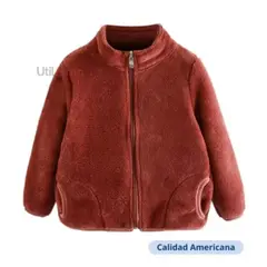 JUMP KIDS - Chaqueta Polar Con Cierre y Bolsillos Unisex Ladrillo