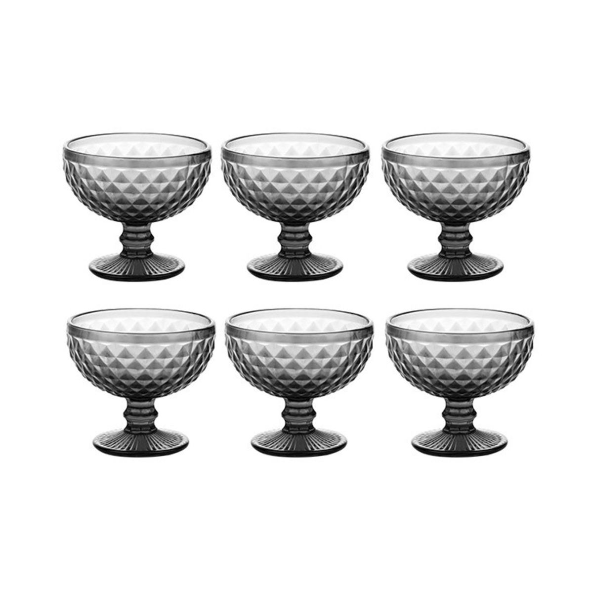 IMAHE - Set 6 Copas Helado Gris 300ml Imahe IMAHE