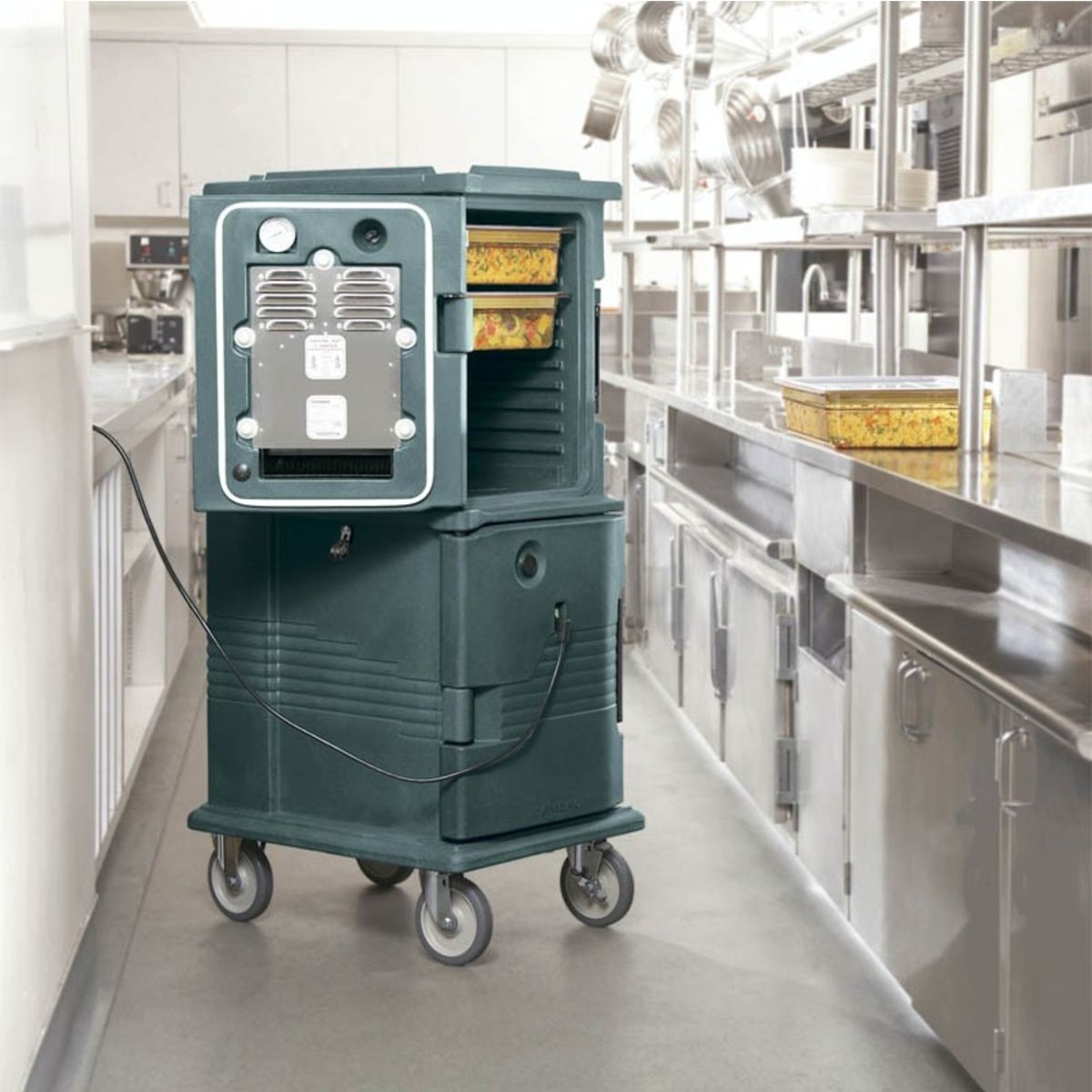 CAMBRO - CONTENEDOR ISOTERMICO 2 COMPARTIMIENTOS COMIDAS CALIENTES 220 V CAMBRO