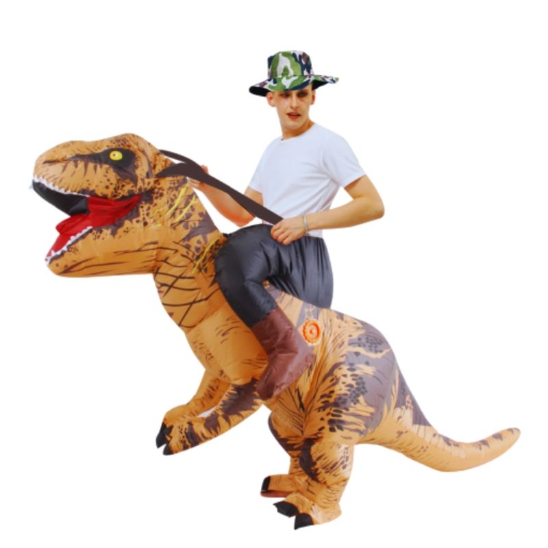 GENERICO - Disfraz inflable T-rex para adulto incluye sombrero