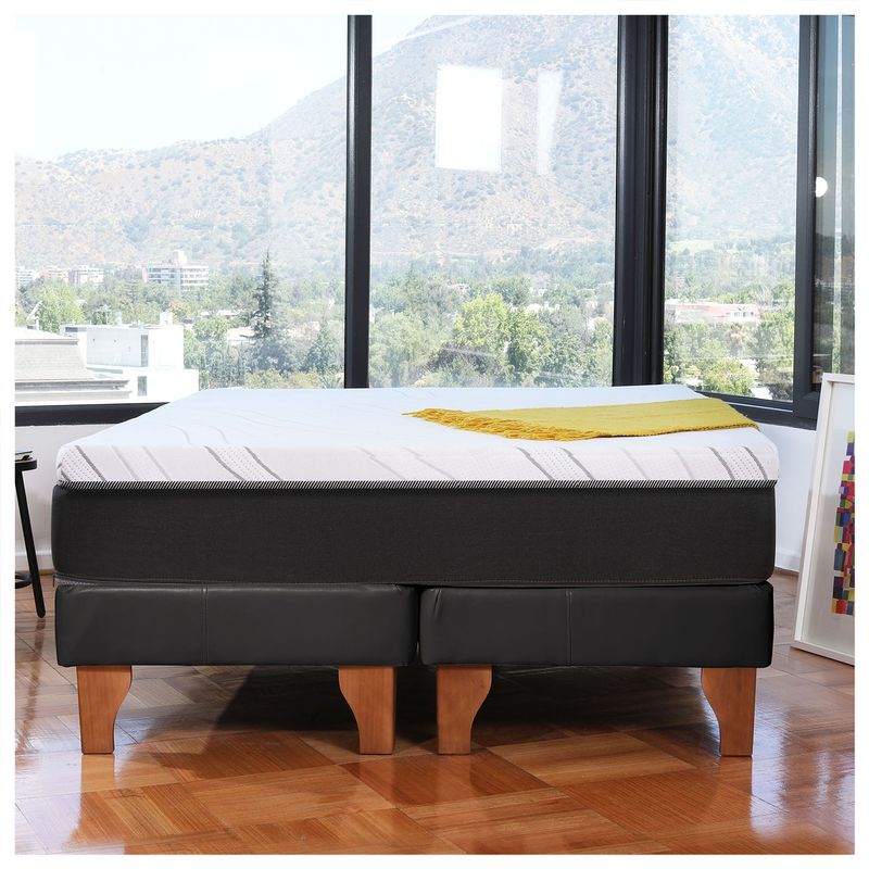 LATAM HOME - CAMA ZEN TOP SPRING HYBRID PU NEGRO KING