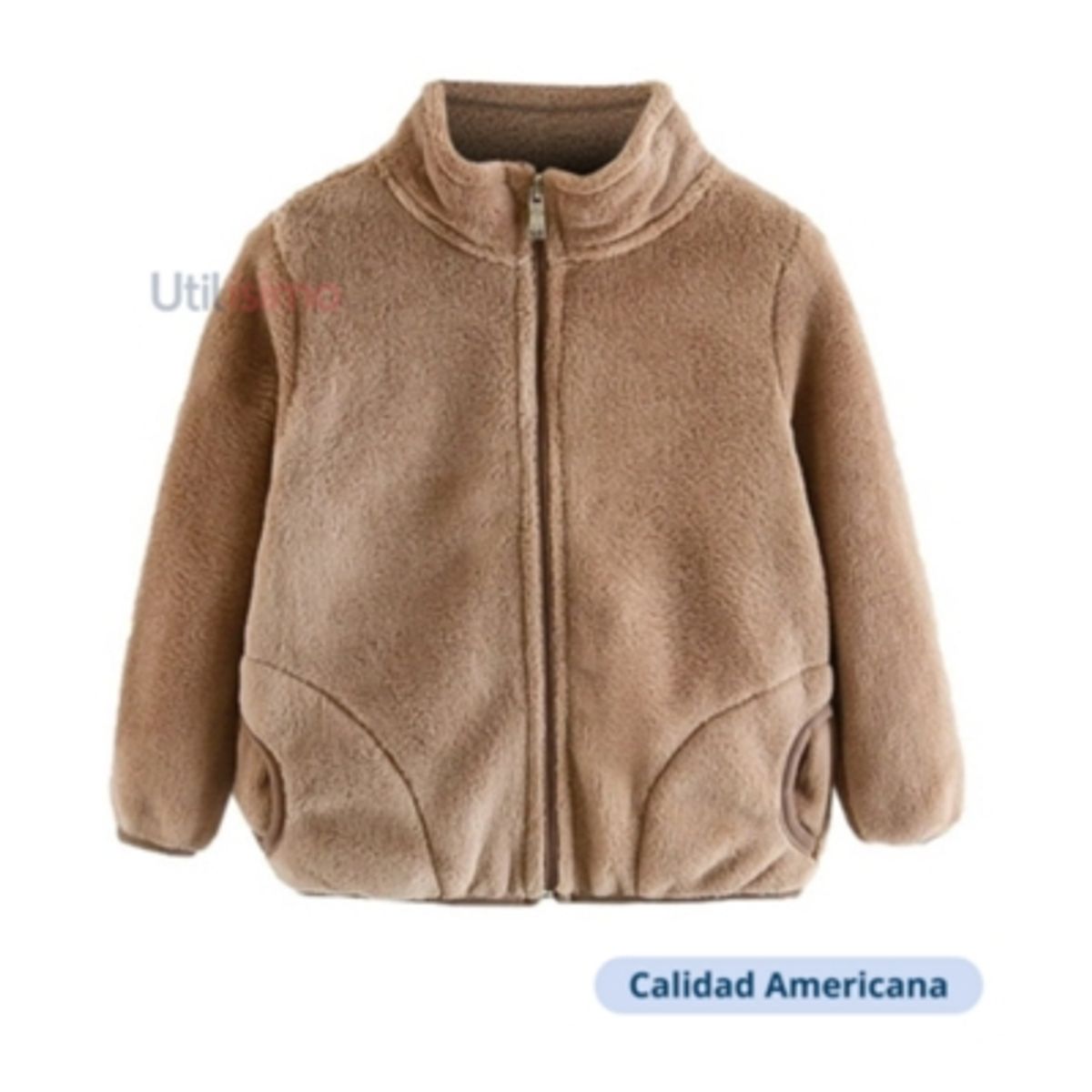 JUMP KIDS - Chaqueta Polar Con Cierre y Bolsillos Unisex Marrón Jump Kids