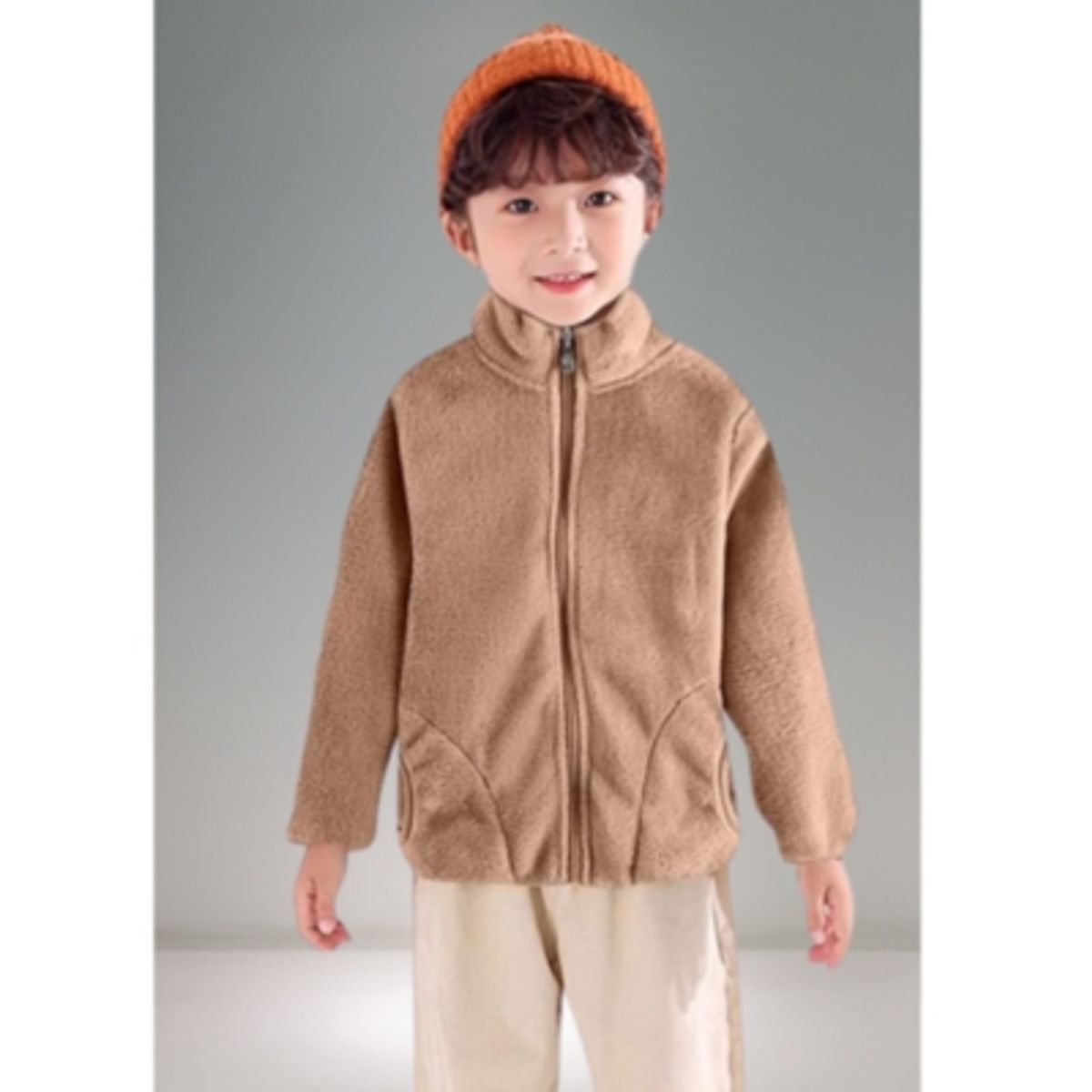 JUMP KIDS - Chaqueta Polar Con Cierre y Bolsillos Unisex Marrón Jump Kids