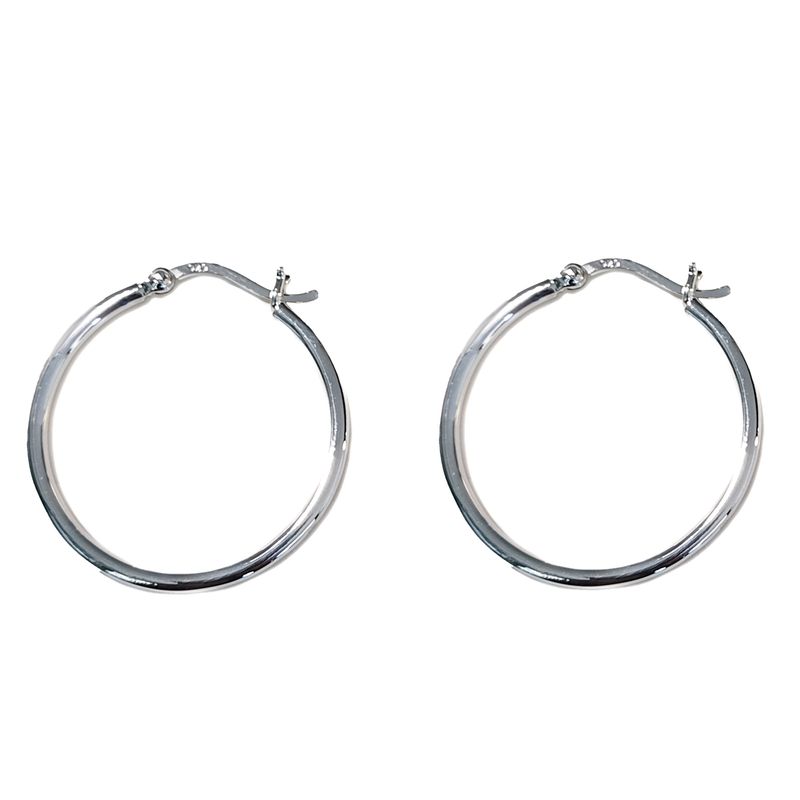 ANDREA COGGIOLA JOYAS - Aros Argolla Broche Plata Fina 925