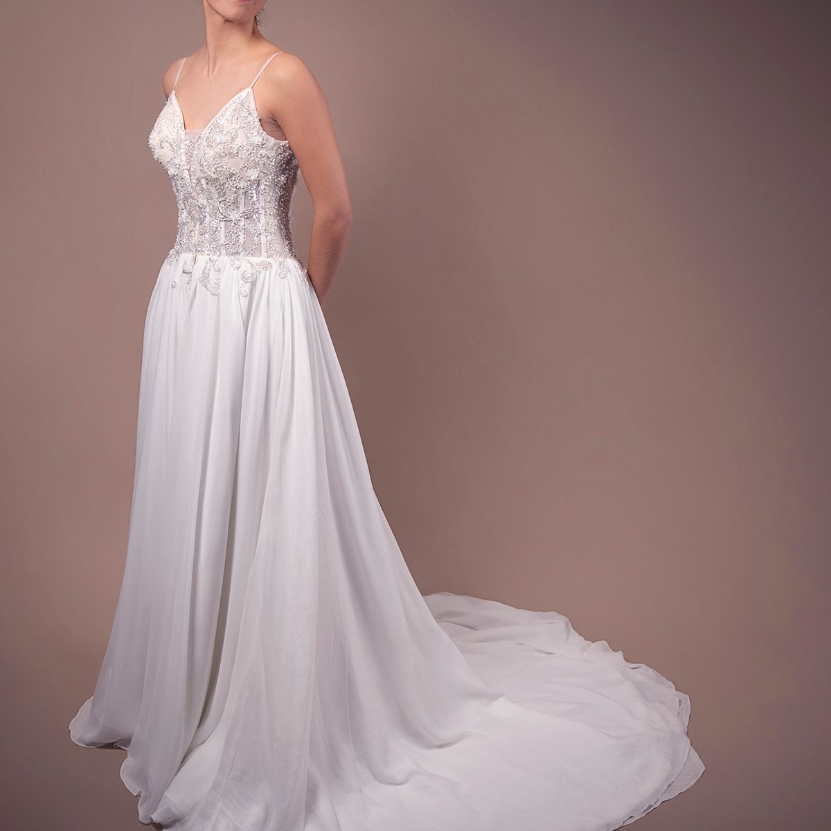 DULCENOVIA - Vestido de Novia Alma falda de Chifón Dulce Novia