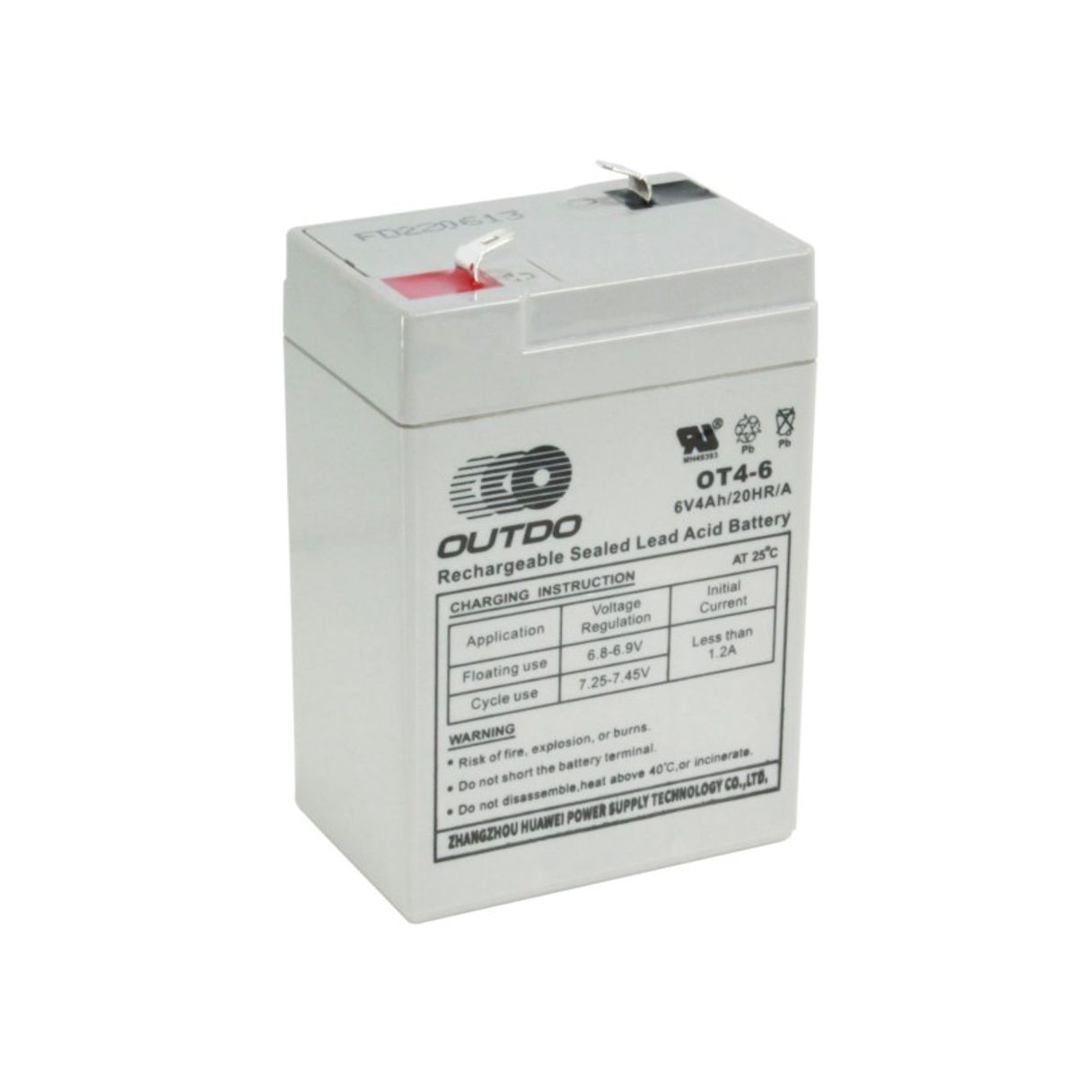 GENERICO - Batería de respaldo 6V 4A recargable